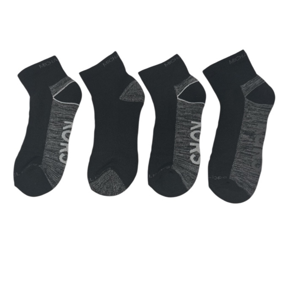 NWOT MICHAEL KORS 2 Pair Mens  1/4 Black Gray Perfornance Cushion Socks XL 7-11